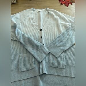 NAADAM Sky Blue Ribbed Cardigan‎